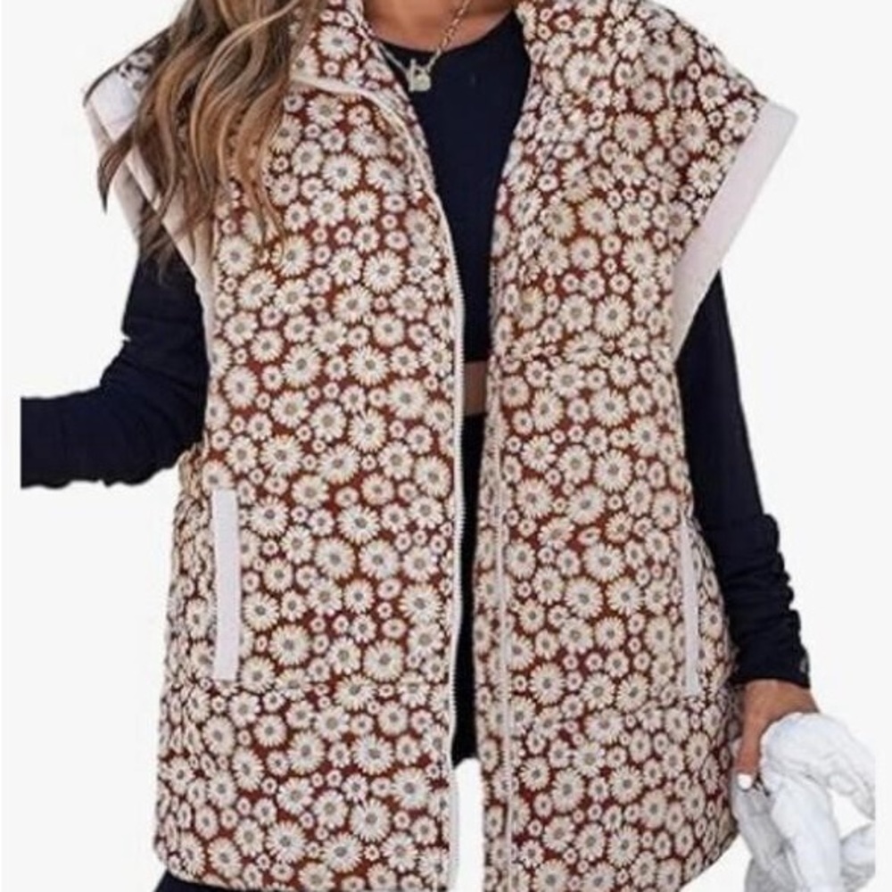 Floral Patterned Women's Vest